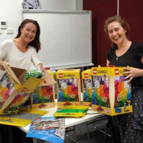 Gateways Occupational Therapist & Speech Therapist all set up for our Lego Mates therapy group 