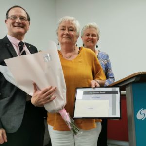 Lyn Swan receives long service award