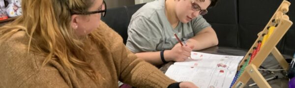Support worker helps with remote learning