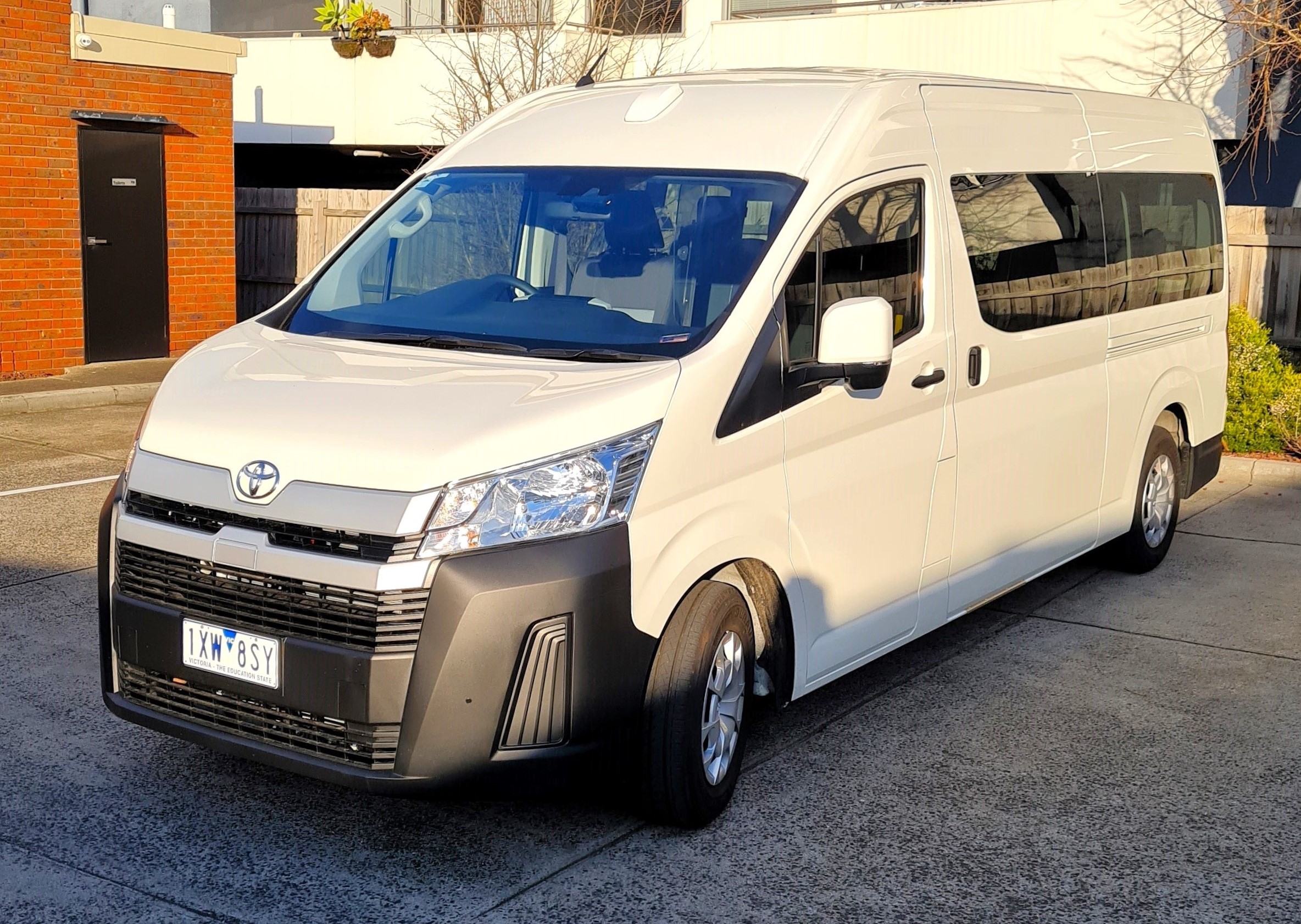 Minivan in outdoor carpark